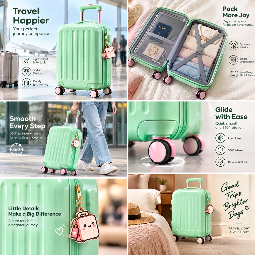 Loauyd™ Rolling Carry-On Suitcase — product image 2