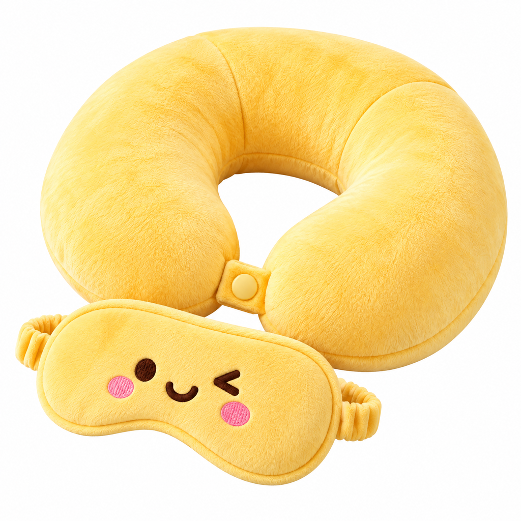 Loauyd™ Plush Travel Neck Pillow & Eye Mask Set — product image 3