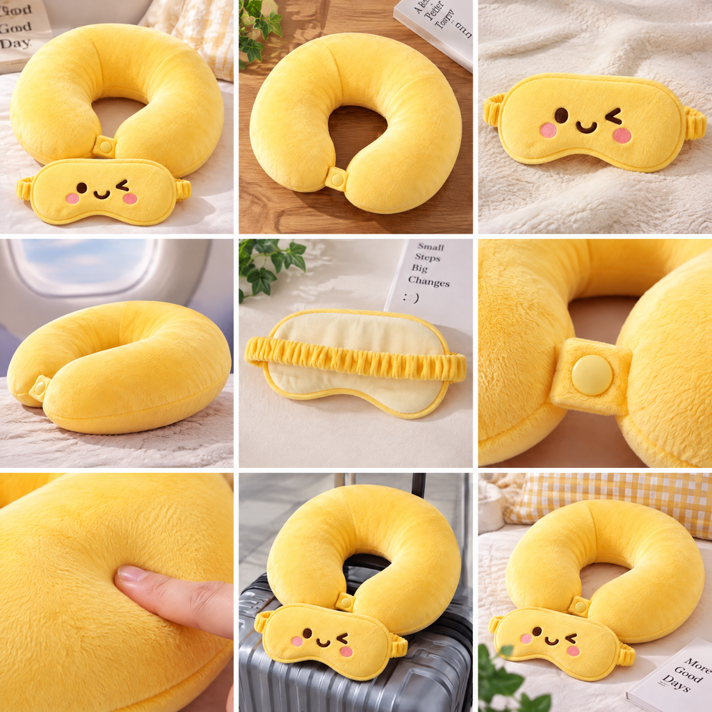 Loauyd™ Plush Travel Neck Pillow & Eye Mask Set — product image 4