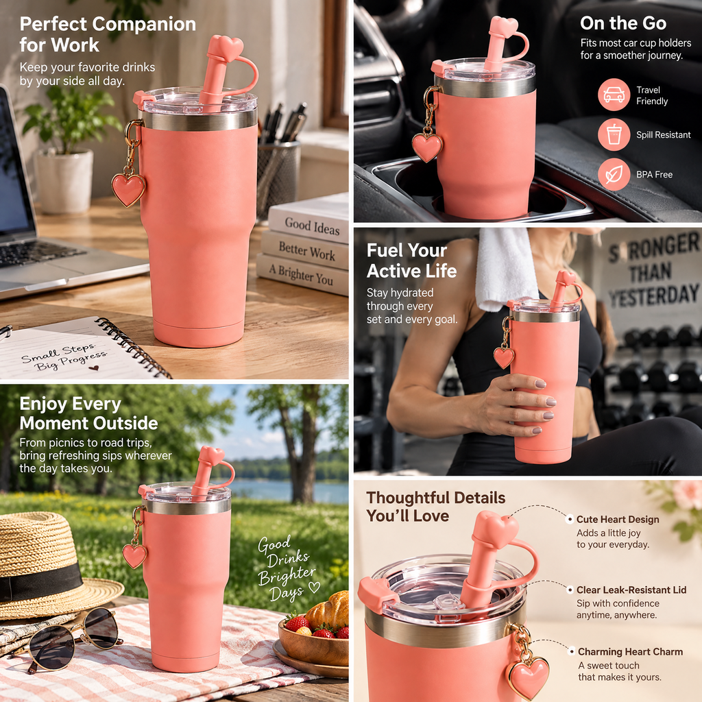 Loauyd™ Leak-Resistant Travel Tumbler with Straw — product image 2